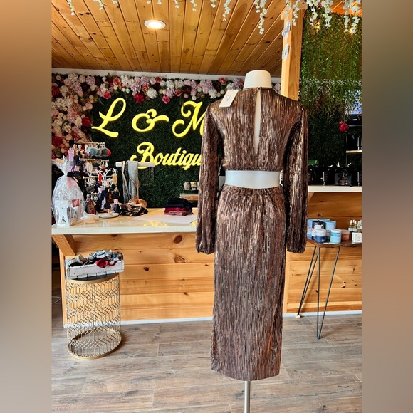 Bronze Midi Dress Cut Out - Picture 5 of 7